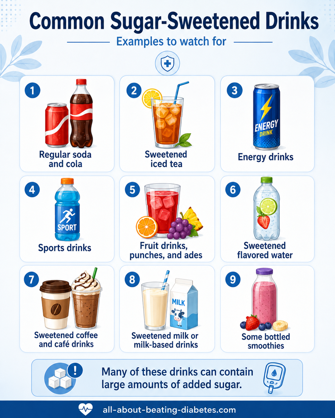 common sugar sweetened drinks