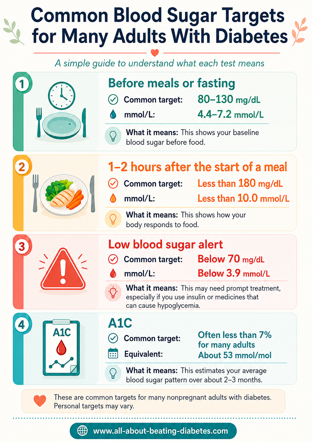 common sugar target for diabetic adults
