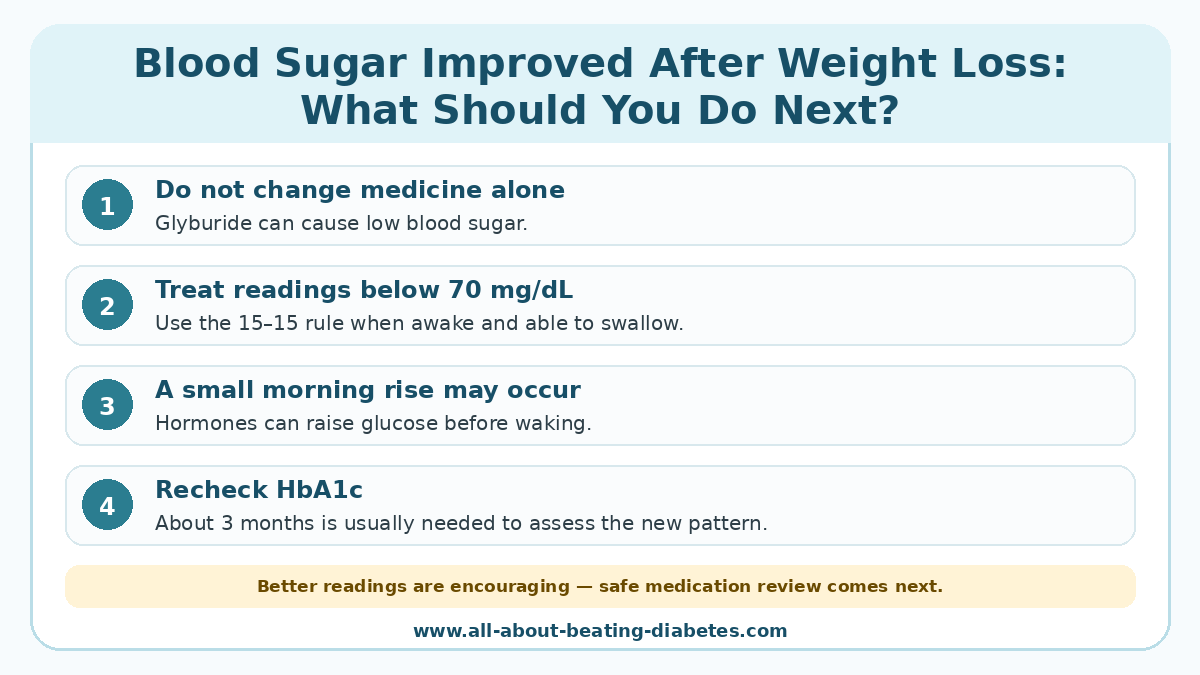 Improved glucose after weight loss: medication safety and HbA1c follow-up