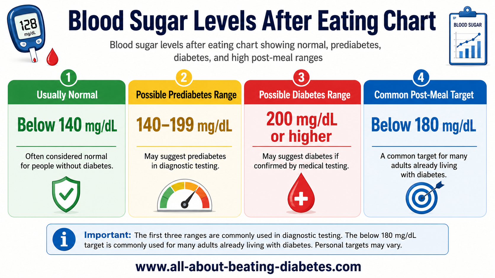 Comparison of two-hour laboratory OGTT diagnostic ranges and a common after-meal diabetes treatment target