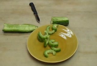 Bitter melon sliced into small pieces for cooking